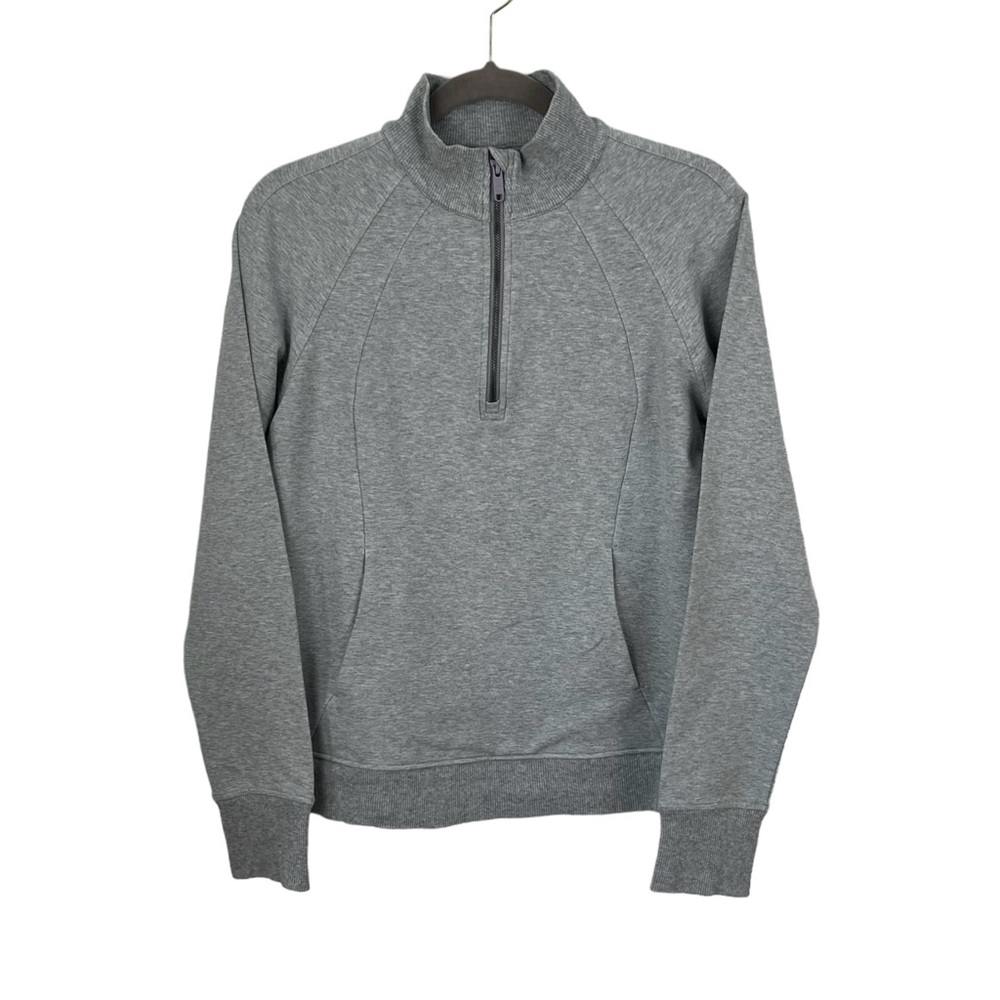 Lululemon Women’s Grey Scuba Neck 1/4 Zip Pullover Sz 6